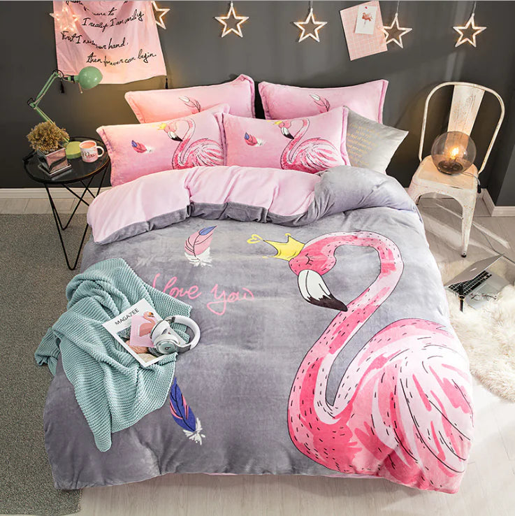 Thick Fleece 4-Piece Bedding Set - Direct From Manufacturer