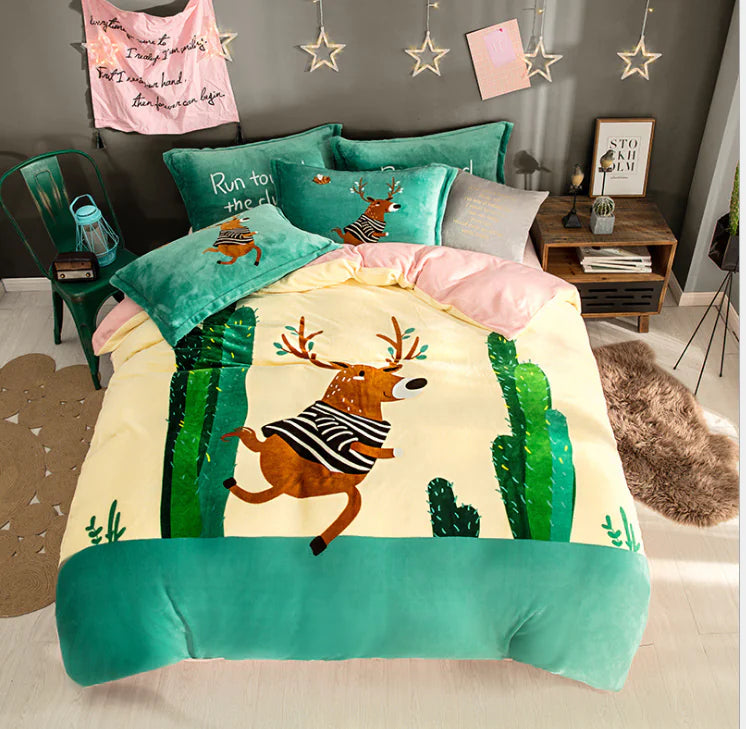 Thick Fleece 4-Piece Bedding Set - Direct From Manufacturer