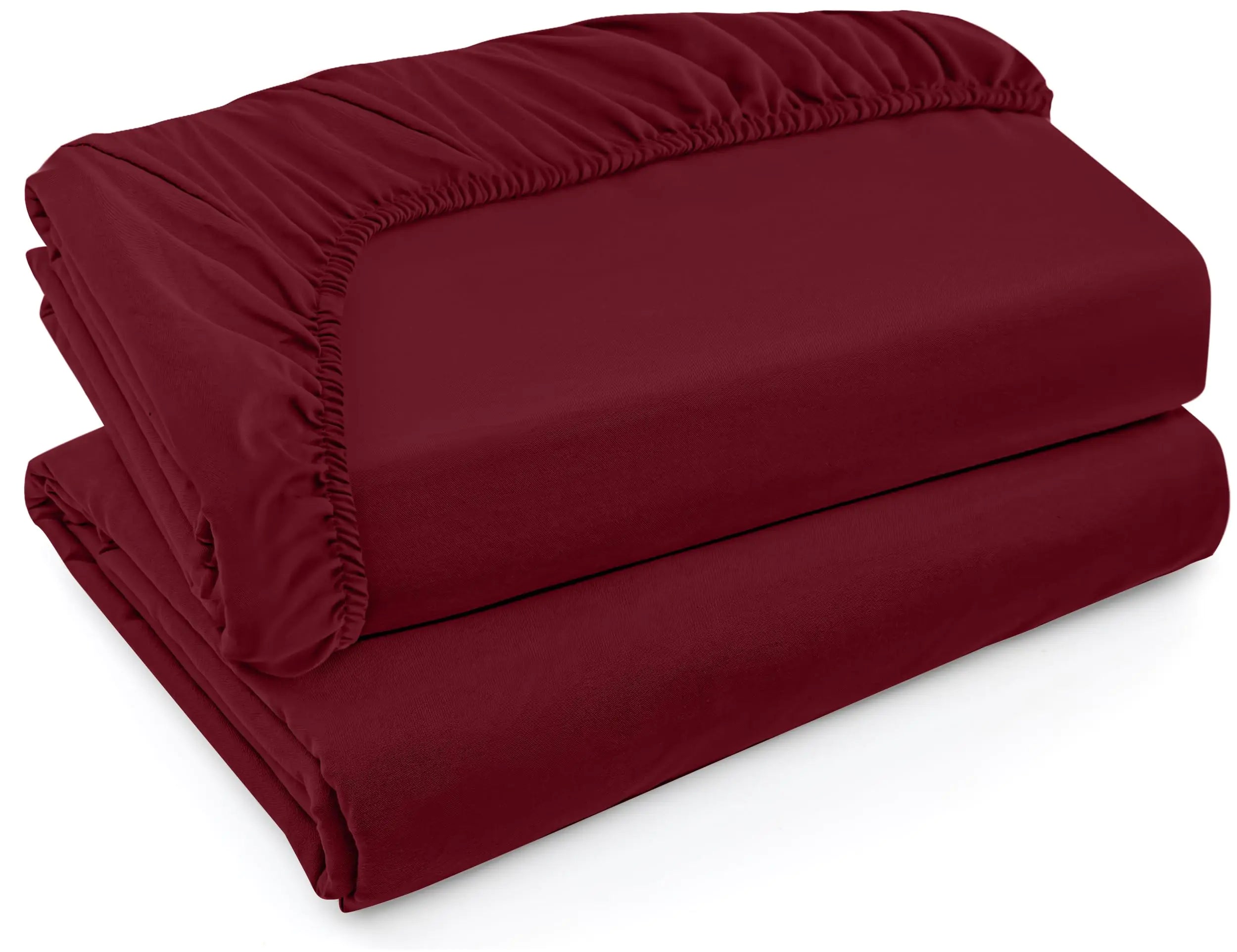 Utopia Bedding Twin XL Fitted Sheets - Bulk Pack of 2 Bottom Sheets - Soft Brushed Microfiber - Deep Pockets - Shrinkage & Fade Resistant - Easy Care (Twin XL Burgundy)