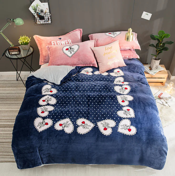 Thick Fleece 4-Piece Bedding Set - Direct From Manufacturer