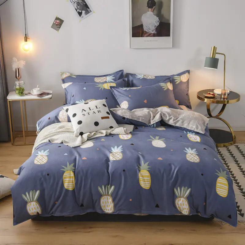 Thick Cotton Bedding Set for Fall/Winter (4 Pieces)