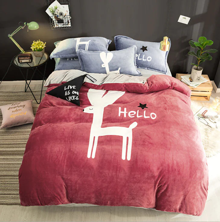 Thick Fleece 4-Piece Bedding Set - Direct From Manufacturer