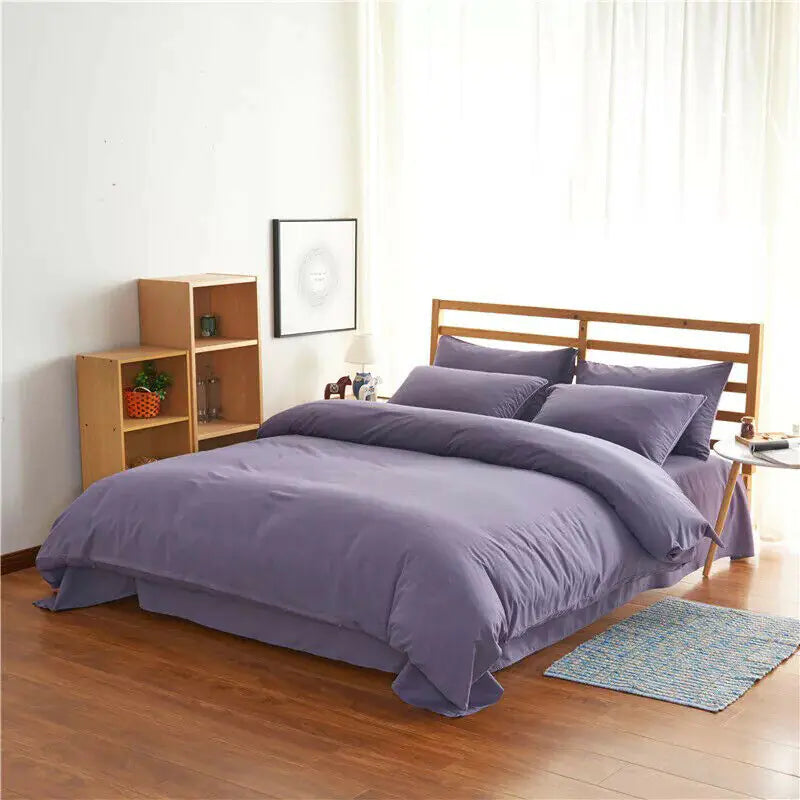 4-Piece Cotton Bedding Set with Duvet Cover