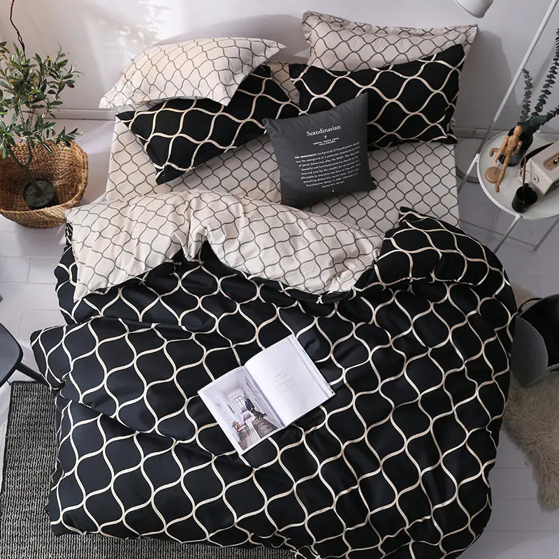 Cross-Border Home Textiles Bedding Set with Duvet & Pillow