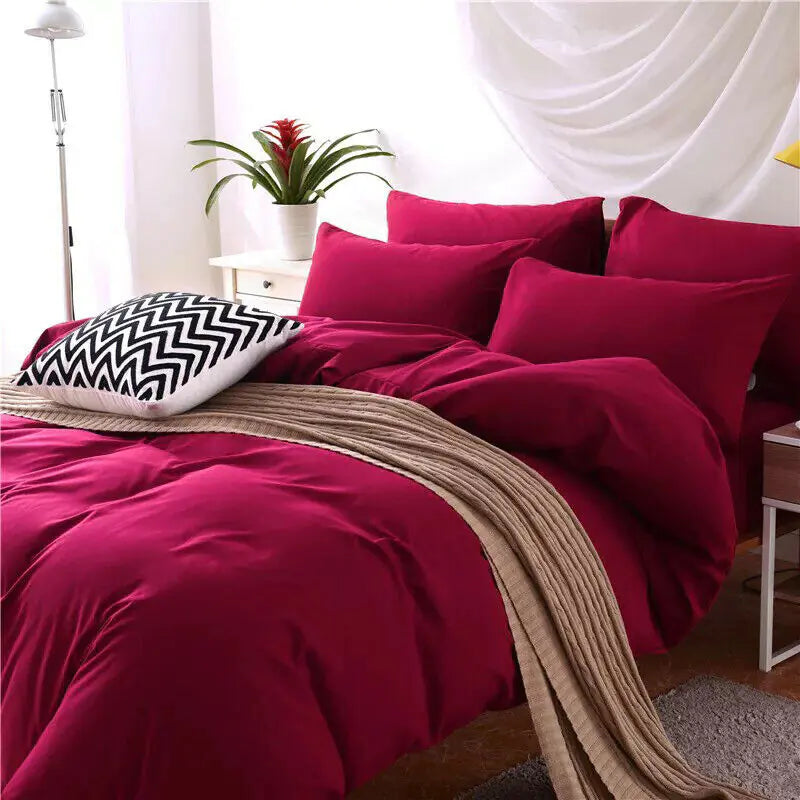 4-Piece Cotton Bedding Set with Duvet Cover