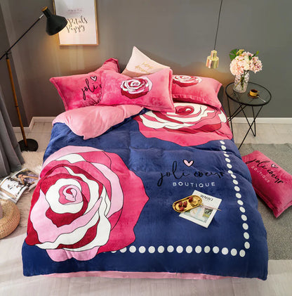 Thick Fleece 4-Piece Bedding Set - Direct From Manufacturer