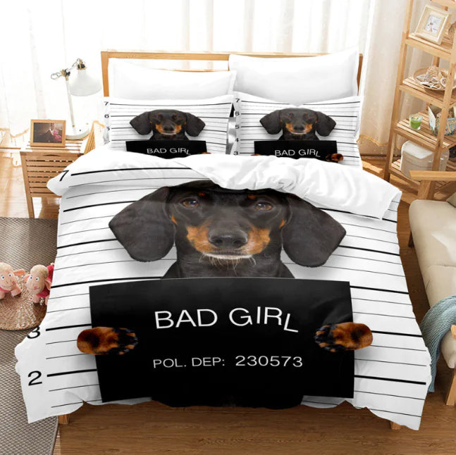 Cute Dog Print Bedding Set