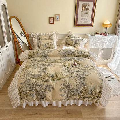 French Romantic 4-Piece Cotton Bedding Set