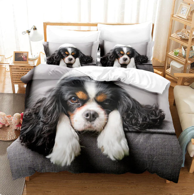 Cute Dog Print Bedding Set