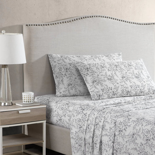 Stone Cottage - King Sheets Cotton Percale Bedding Set Crisp & Cool Home Decor (Hawley Floral King)