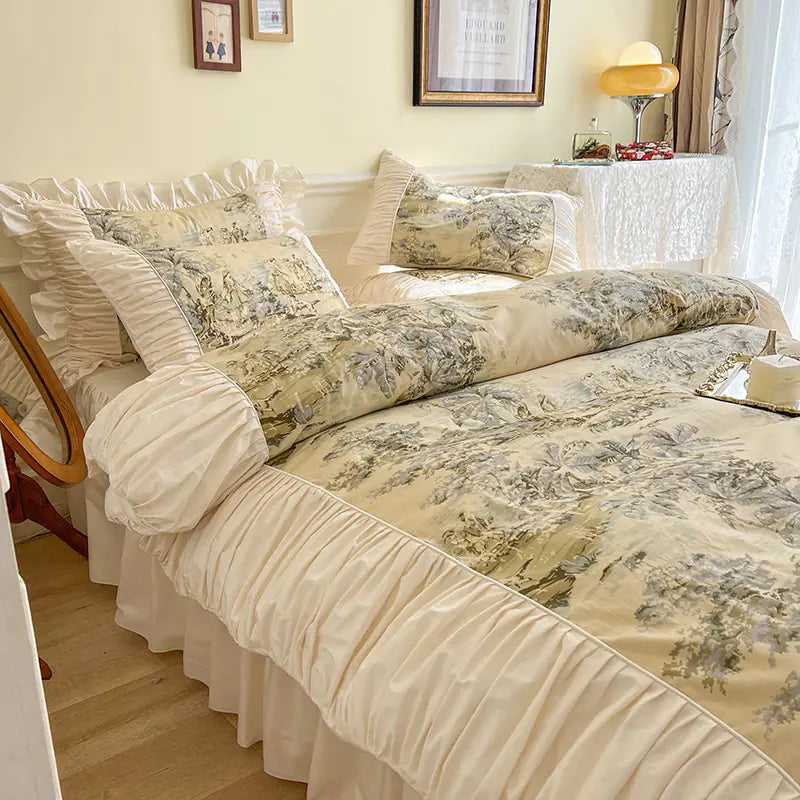 French Romantic 4-Piece Cotton Bedding Set