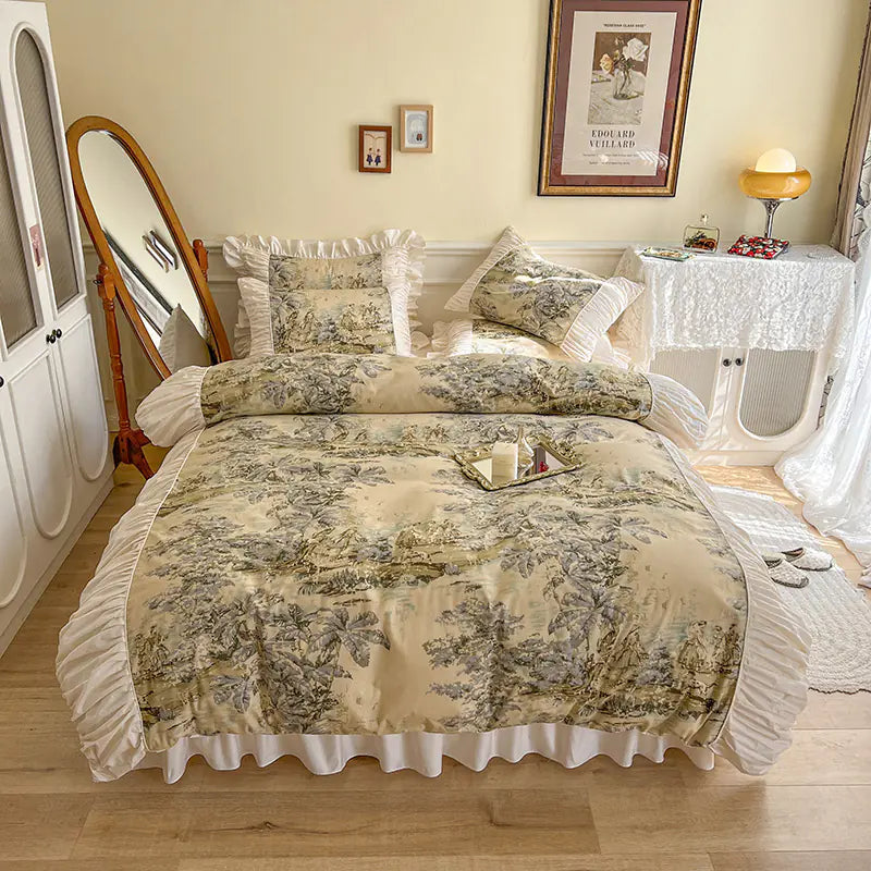 French Romantic 4-Piece Cotton Bedding Set
