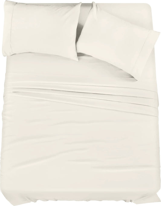 Utopia Bedding Full Bed Sheets Set - 4 Piece Bedding - Brushed Microfiber - Shrinkage and Fade Resistant - Easy Care (Full Ivory)