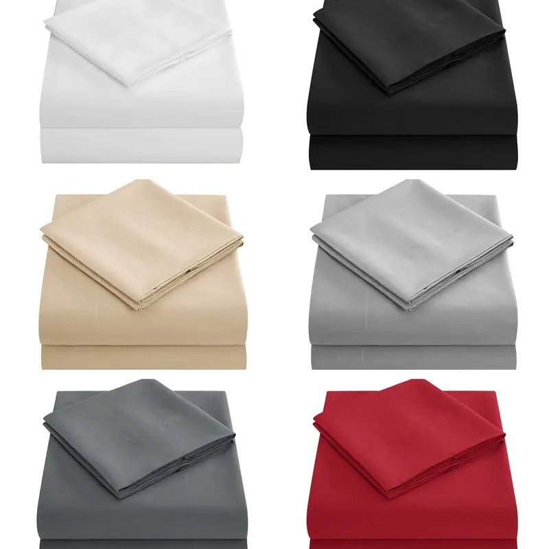Brushed Microfiber Bedding Set with Fitted Sheet (4 Pcs)