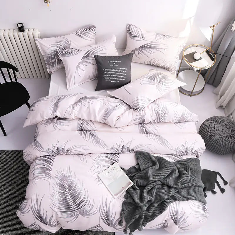Cross-Border Home Textiles Bedding Set with Duvet & Pillow