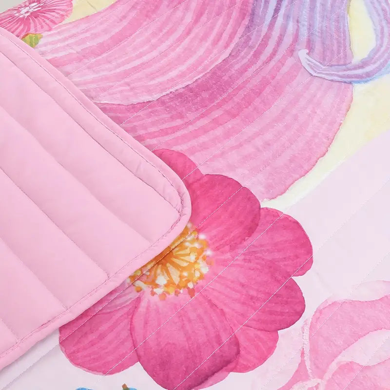 3-Piece Soft Pink Unicorn Bedding Set for Kids