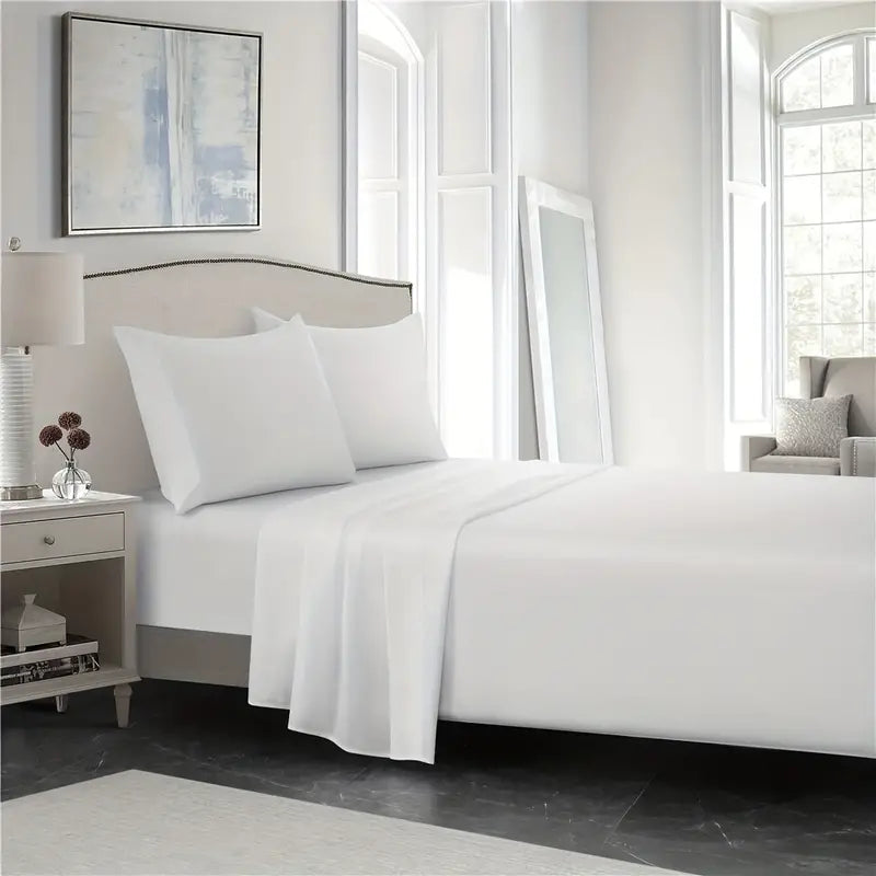 Brushed Microfiber Bedding Set with Fitted Sheet (4 Pcs)