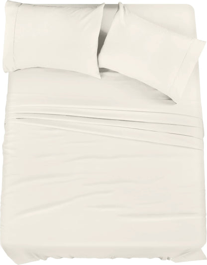 Utopia Bedding Full Bed Sheets Set - 4 Piece Bedding - Brushed Microfiber - Shrinkage and Fade Resistant - Easy Care (Full Ivory)