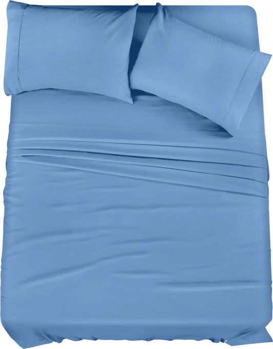 Utopia Bedding King Bed Sheets Set - 4 Piece Bedding - Brushed Microfiber - Shrinkage and Fade Resistant - Easy Care (King Dutch Blue)