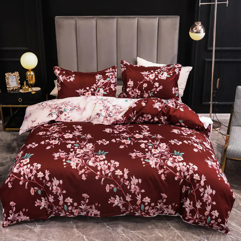 Cross-Border Home Textiles Bedding Set with Duvet & Pillow