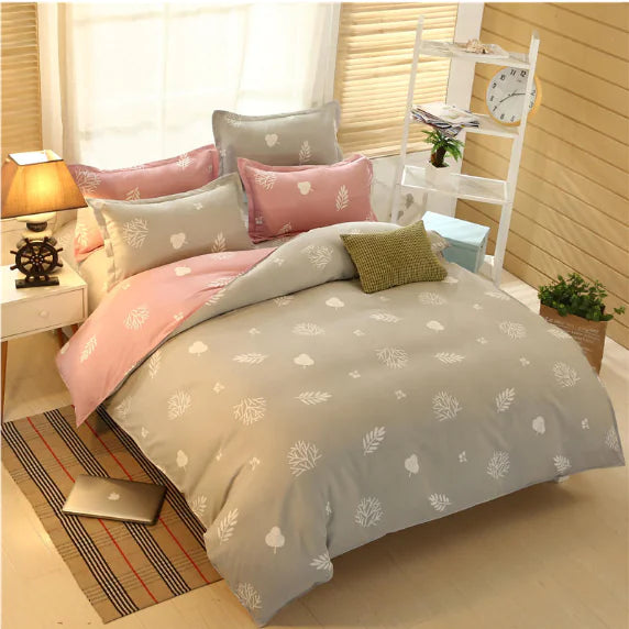 4-Piece Cotton Bedding Set with Duvet Cover