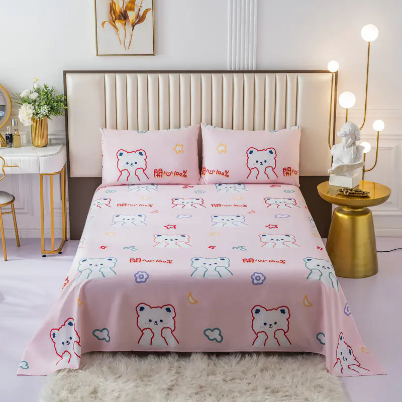 New Cotton Cartoon Bedding Set for Students and Kids