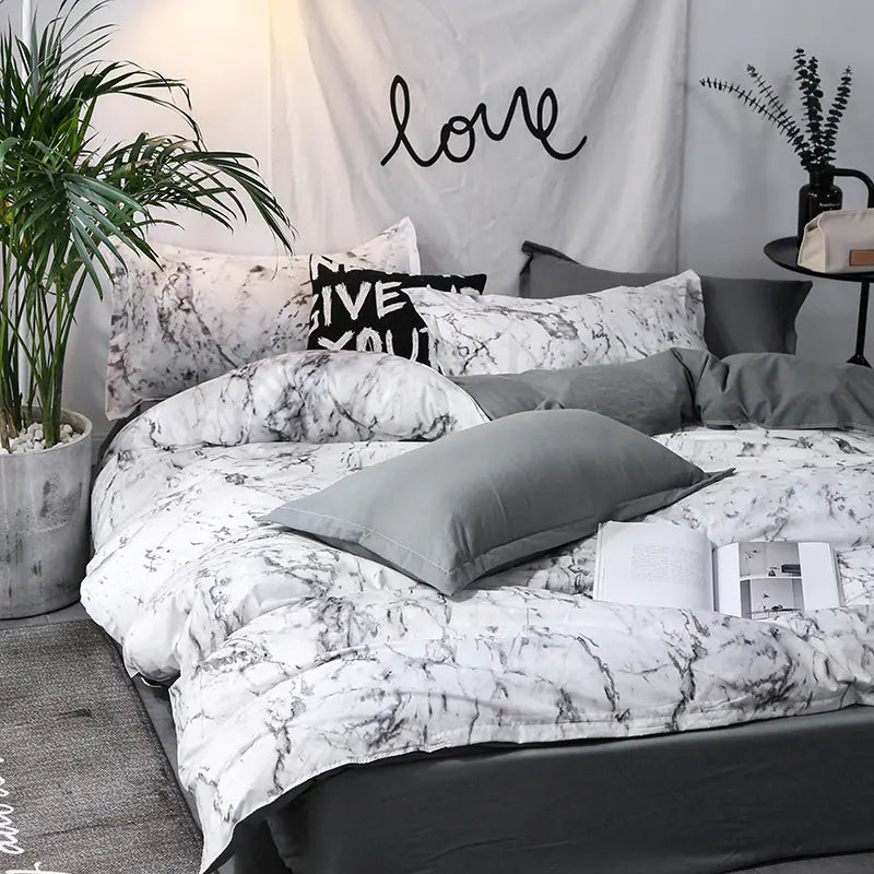 Cross-Border Home Textiles Bedding Set with Duvet & Pillow