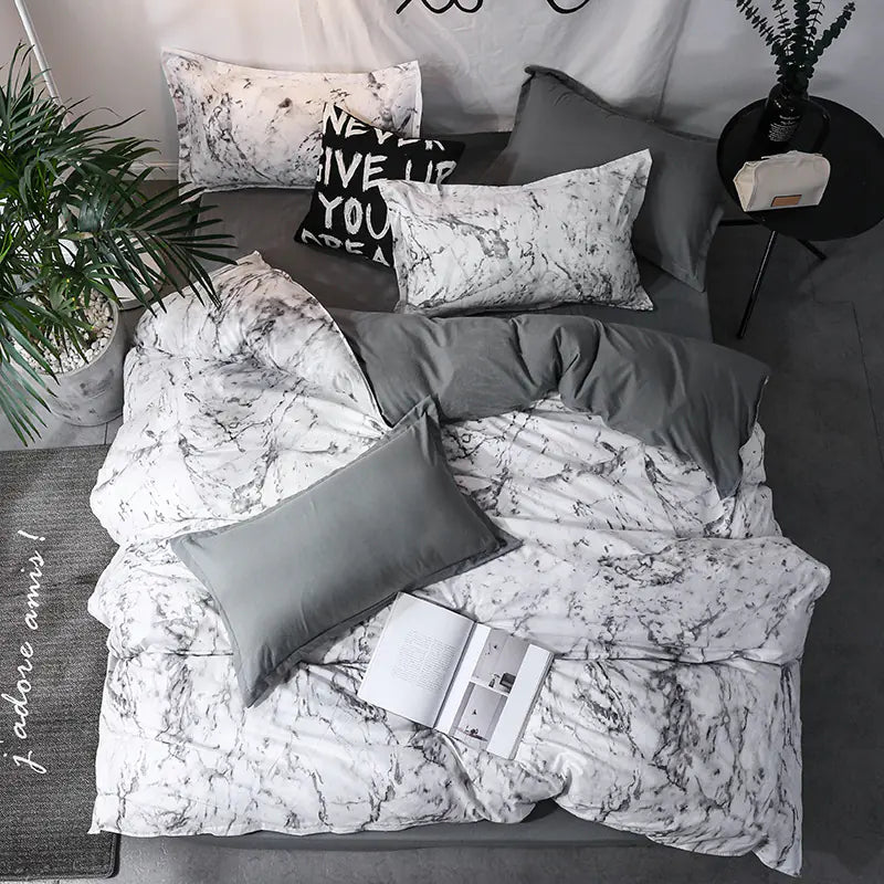Cross-Border Home Textiles Bedding Set with Duvet & Pillow