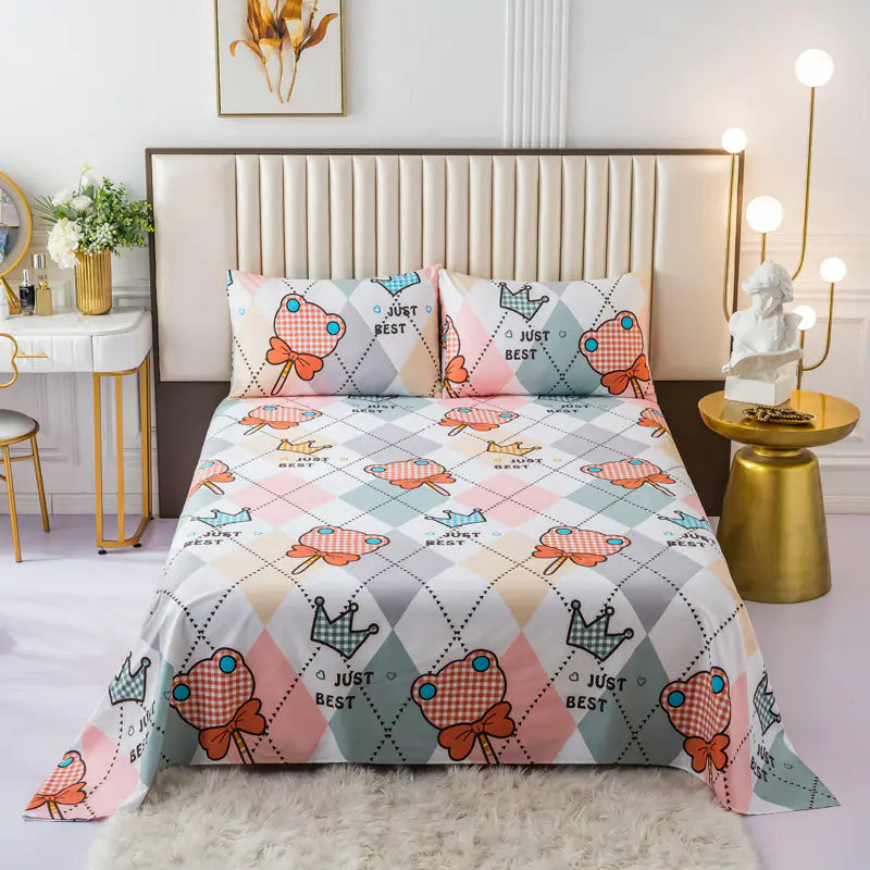 New Cotton Cartoon Bedding Set for Students and Kids