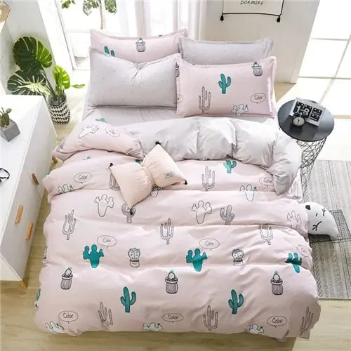 Aloe Cotton 4-Piece Bedding Set with Duvet Cover
