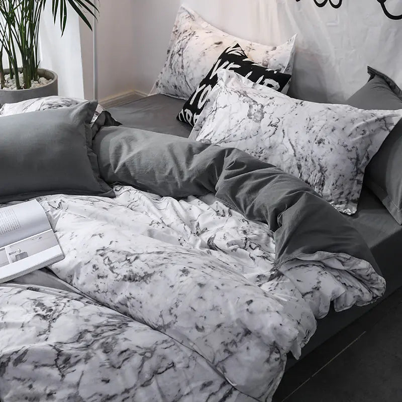 Cross-Border Home Textiles Bedding Set with Duvet & Pillow