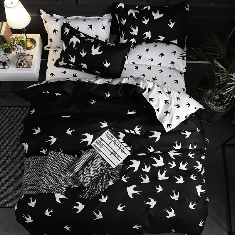 Cross-Border Home Textiles Bedding Set with Duvet & Pillow