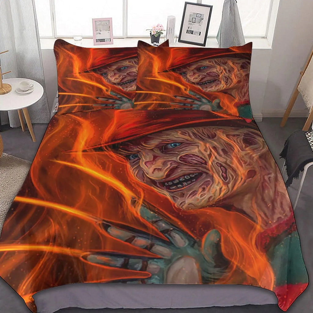 Horror 3-Pcs Bedding Set Includes 1 Duvet Cover and 2 Pillowcases Soft Comfortable Breathable Bedroom Decoration 86"x70"