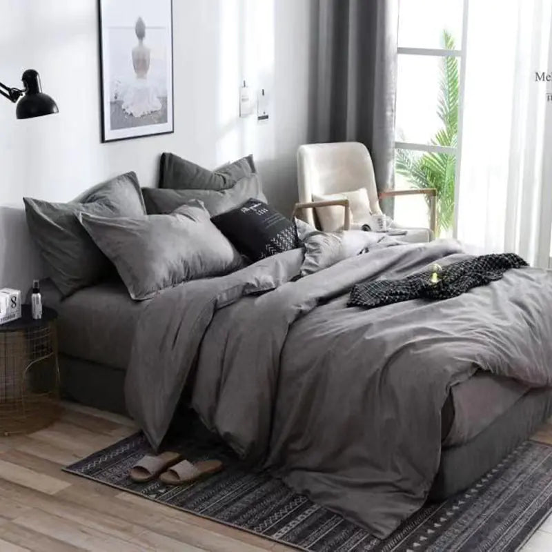 Cross-Border Home Textiles Bedding Set with Duvet & Pillow