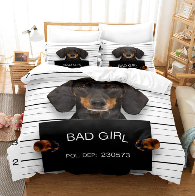 Cute Dog Print Bedding Set